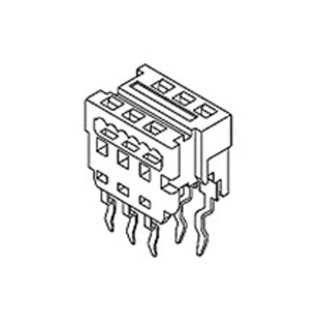 Molex Board Connector, 22 Contact(S), 2 Row(S), Female, Straight, 0.1 Inch Pitch, Solder Terminal, White 905841322